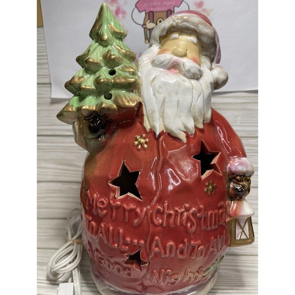 Kirkland's Santa Greeting Nightlight Christmas Decorative Holiday Light Rustic - Picture 1 of 8